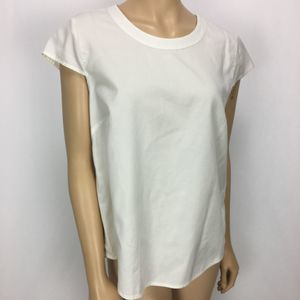 J. Crew Off White Cap Sleeve Cotton Blouse